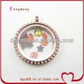 Round 30mm glass floating locket memory living pendant wholesale